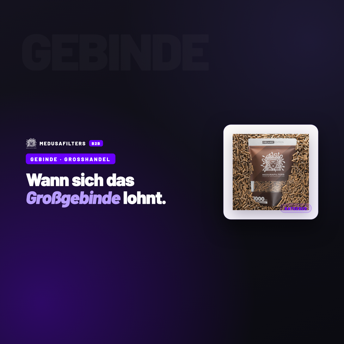 GEBINDE – GROSSHANDEL: Aktivkohlefilter 1000 Stück: Wann sich das Großgebinde lohnt – Ratgeber für Händler, Medusafilters B2B