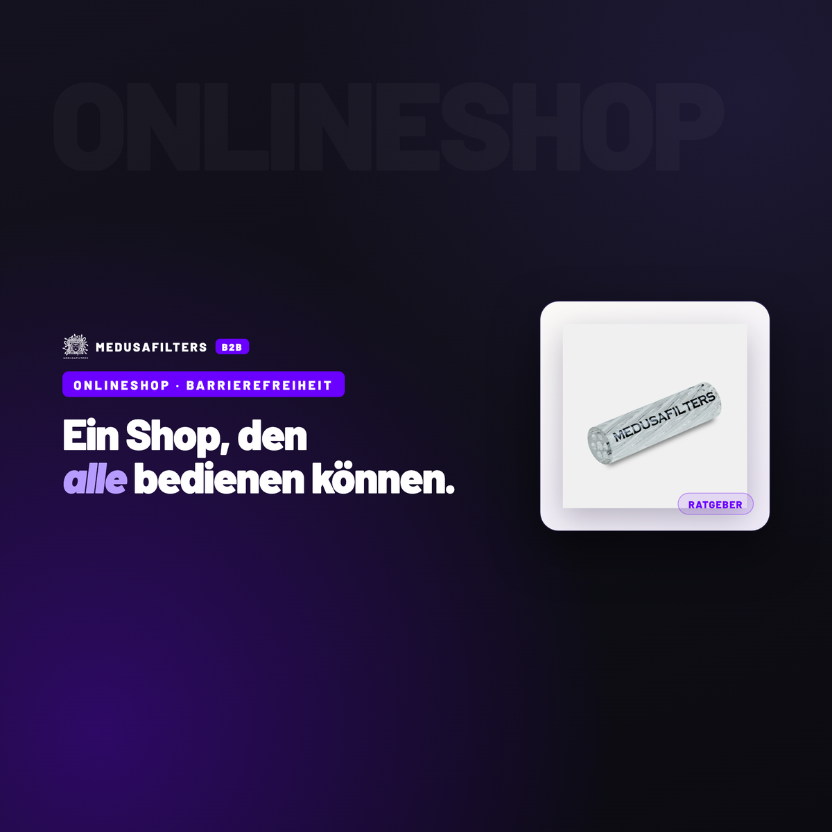 ONLINESHOP – BARRIEREFREIHEIT: Barrierefreiheit im Onlineshop: wen das BFSG betrifft und was Händler jetzt tun – Ratgeber für Händler, Medusafilters B2B