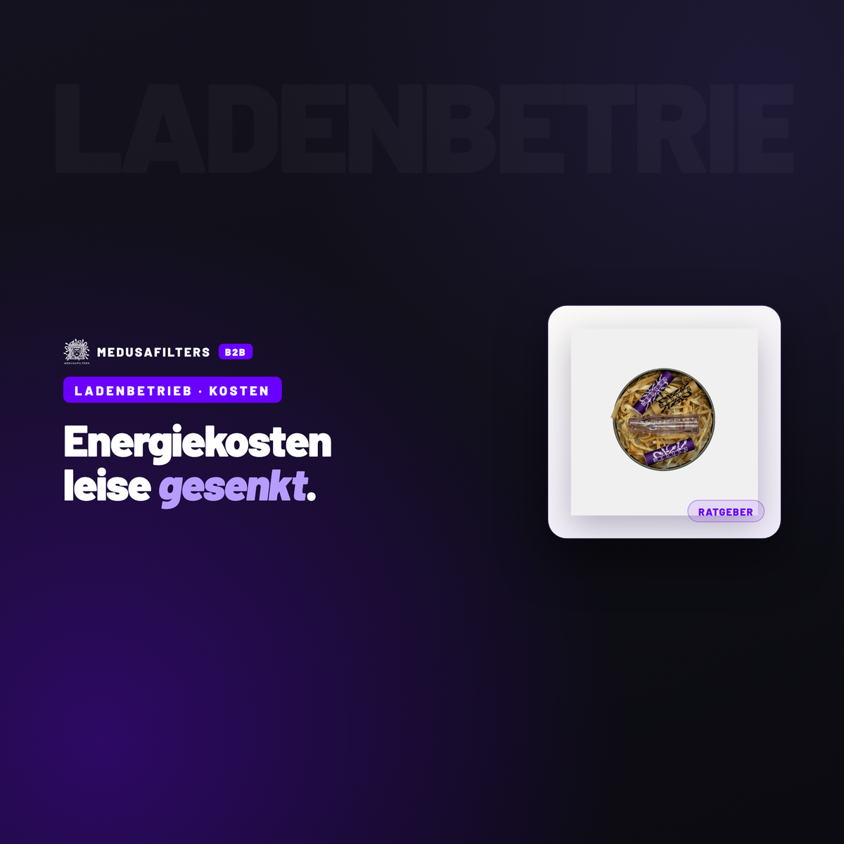LADENBETRIEB – KOSTEN: Energiekosten im Laden senken, ohne dass es der Kunde merkt – Ratgeber für Händler, Medusafilters B2B