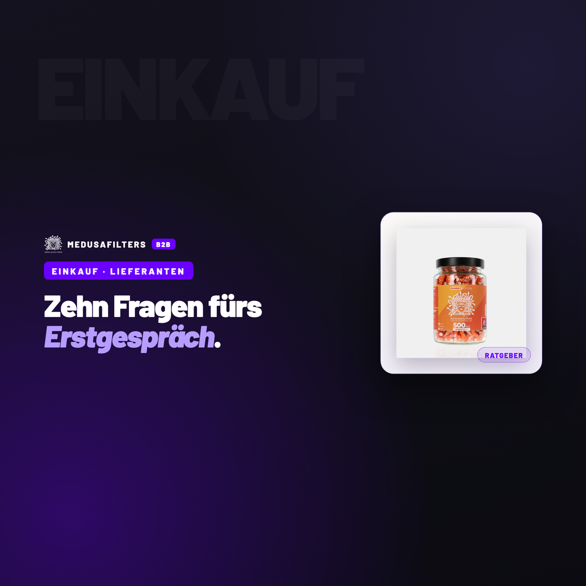 EINKAUF – LIEFERANTEN: Das Erstgespräch mit einem neuen Lieferanten: zehn Fragen – Ratgeber für Händler, Medusafilters B2B