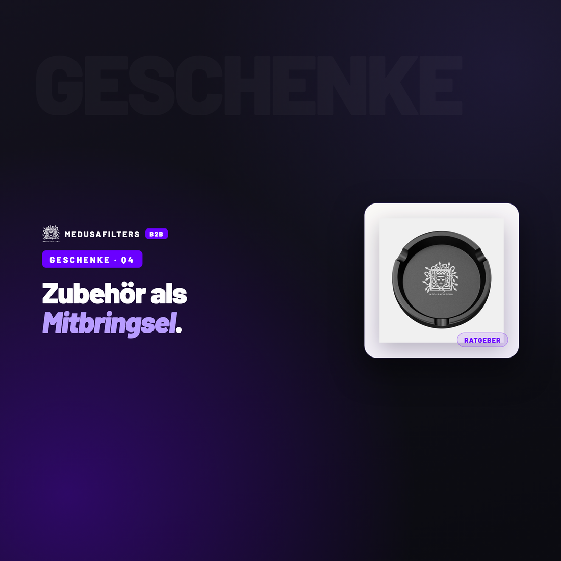 GESCHENKE – Q4: Geschenkfläche im Q4: Zubehör als Mitbringsel platzieren – Ratgeber für Händler, Medusafilters B2B
