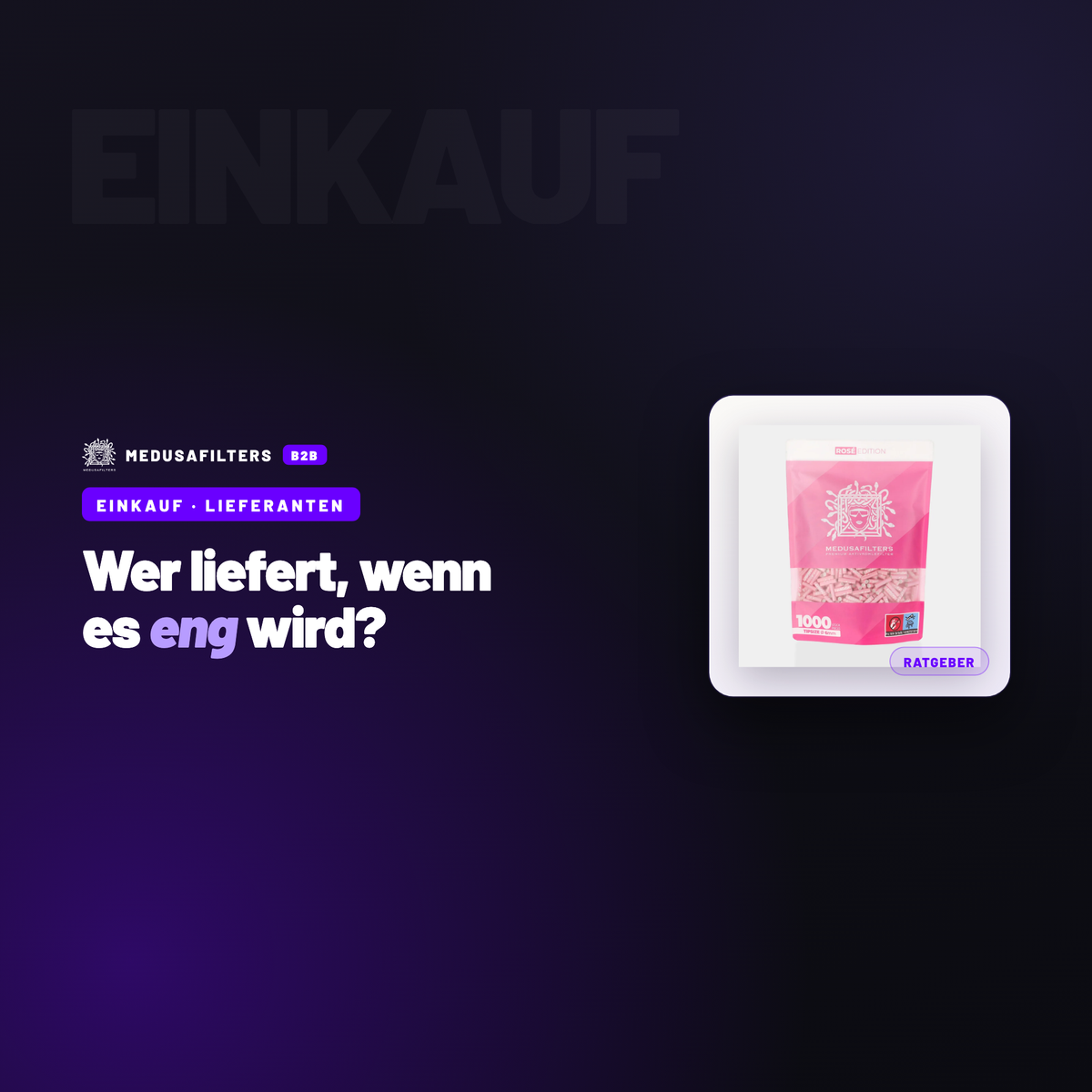 EINKAUF – LIEFERANTEN: Lieferanten vergleichen: der Check vor der Q4-Order – Ratgeber für Händler, Medusafilters B2B