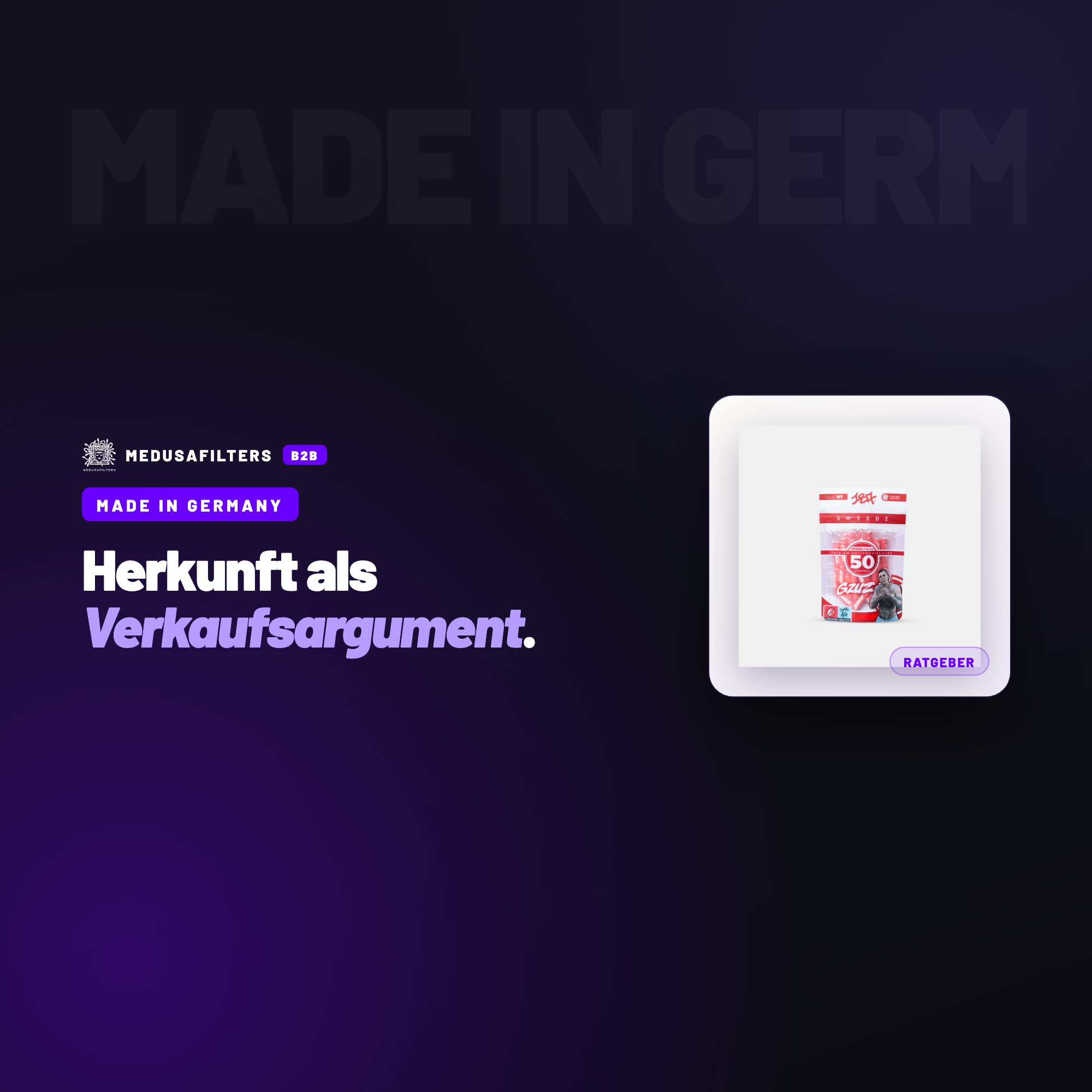MADE IN GERMANY: Made in Germany Raucherzubehör: Verkaufsargument am POS – Ratgeber für Händler, Medusafilters B2B