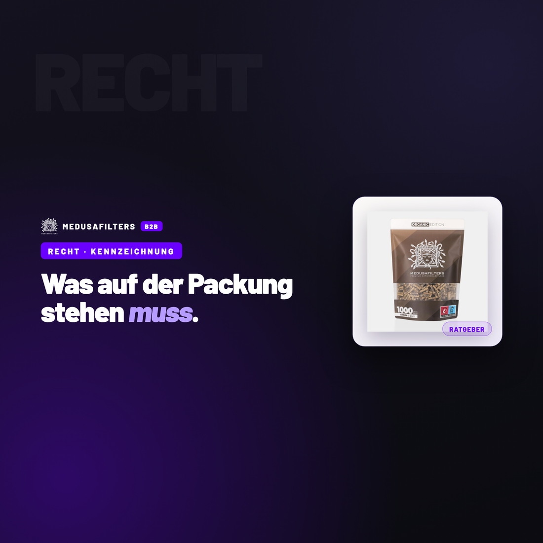 RECHT – KENNZEICHNUNG: Pflichtangaben auf Verpackungen: was im Zubehör-Regal sichtbar sein muss – Ratgeber für Händler, Medusafilters B2B
