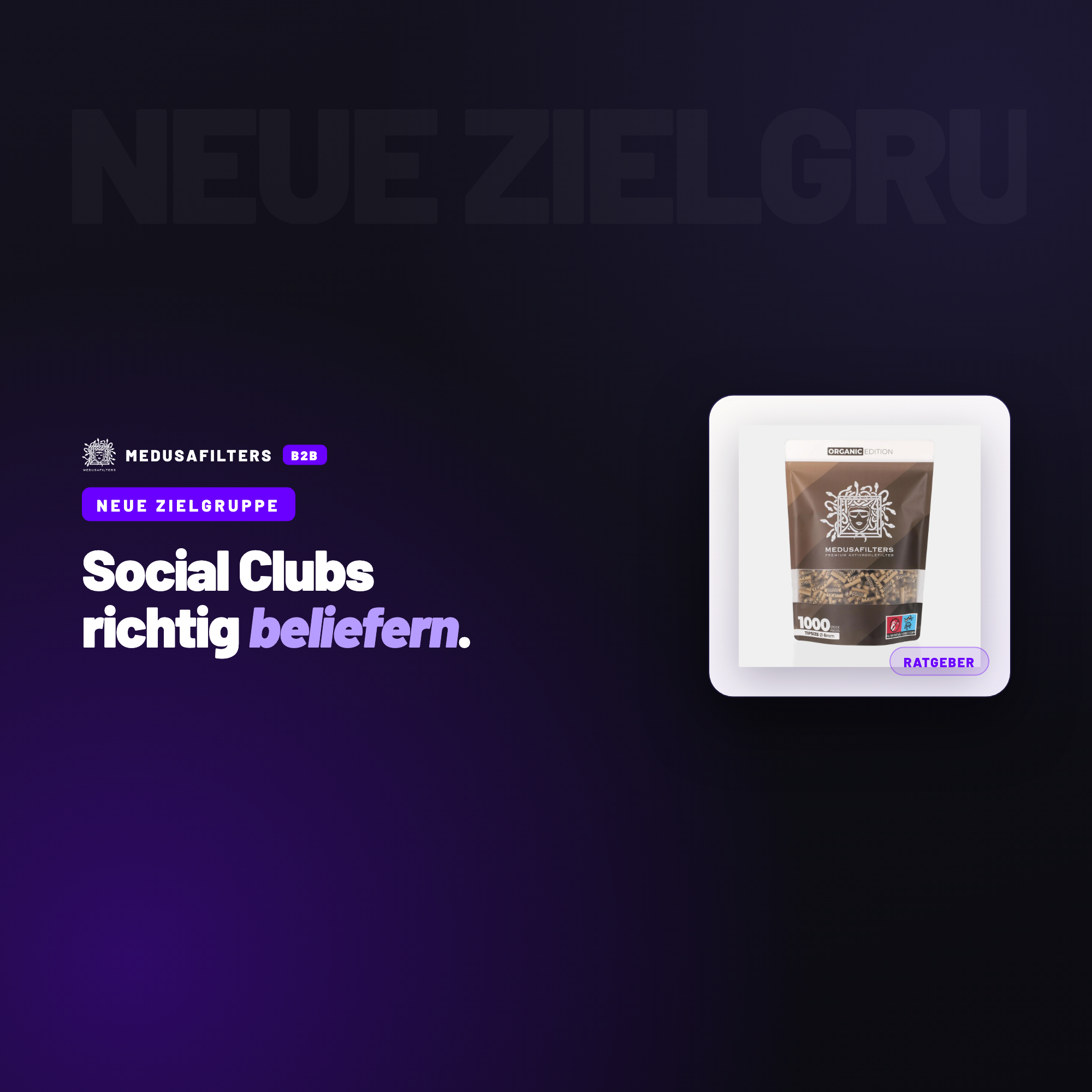 NEUE ZIELGRUPPE: Social Clubs als Kunden beliefern: was im Sortiment anders zählt – Ratgeber für Händler, Medusafilters B2B