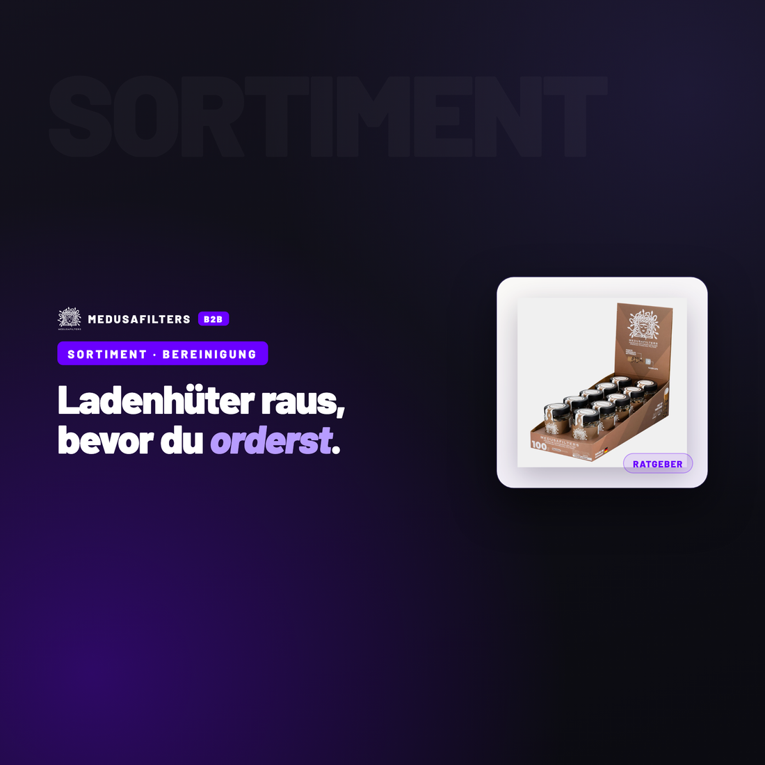 SORTIMENT – BEREINIGUNG: Sortimentsbereinigung zum Jahreswechsel: Ladenhüter erkennen und auslisten – Ratgeber für Händler, Medusafilters B2B