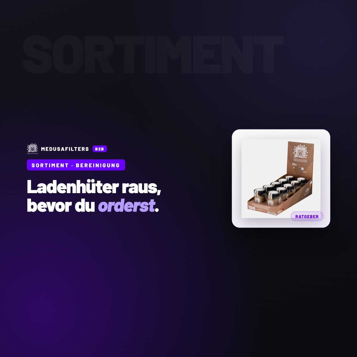 SORTIMENT – BEREINIGUNG: Sortimentsbereinigung zum Jahreswechsel: Ladenhüter erkennen und auslisten – Ratgeber für Händler, Medusafilters B2B