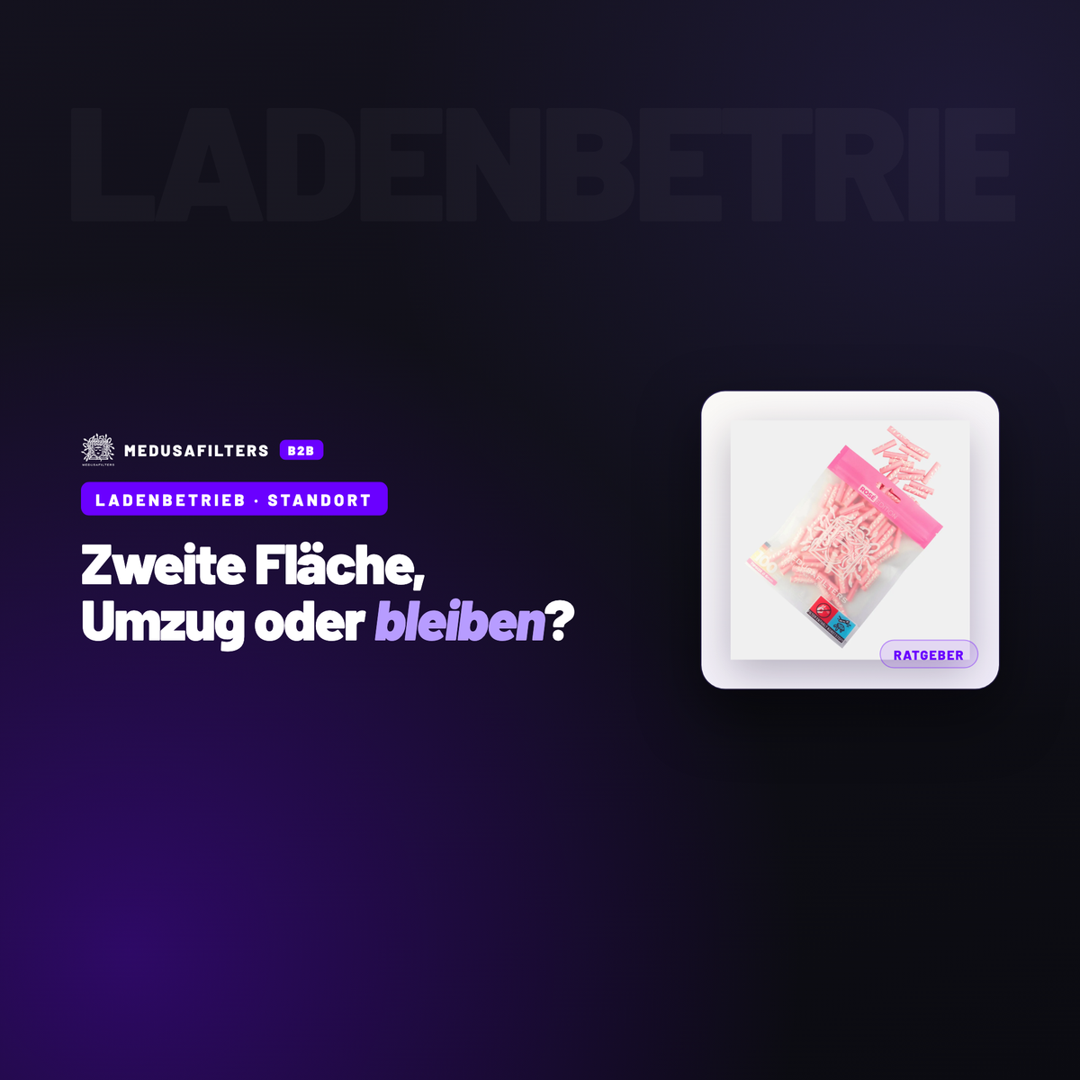 LADENBETRIEB – STANDORT: Standort bewerten: zweite Fläche, Umzug oder bleiben? – Ratgeber für Händler, Medusafilters B2B