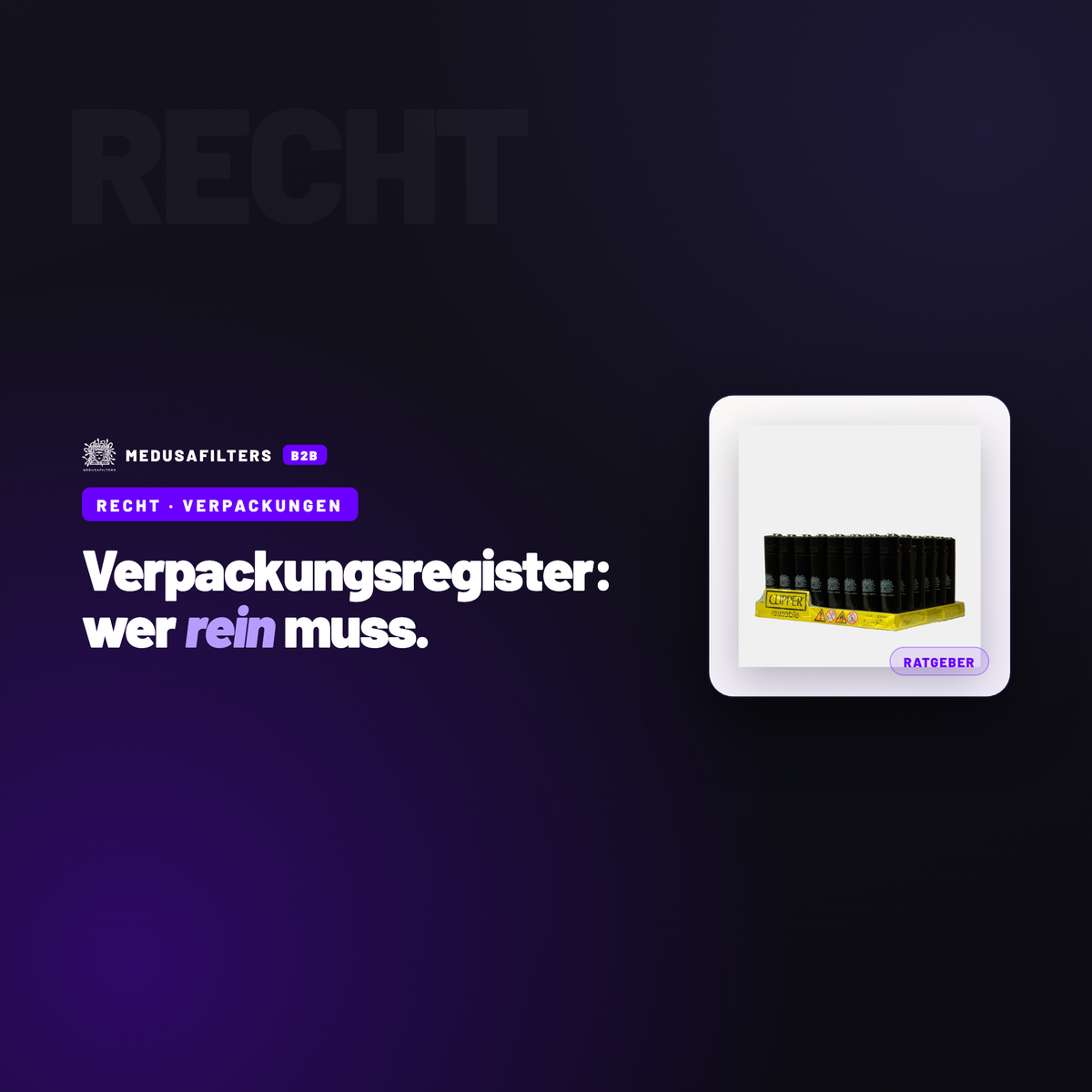 RECHT – VERPACKUNGEN: Verpackungsregister für Händler: wer sich bei LUCID registrieren muss – Ratgeber für Händler, Medusafilters B2B
