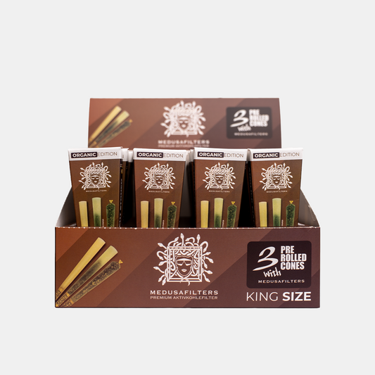 Pre-Rolled Cones UNBLEACHED mit ORGANIC Edition Filtern - 32er Display