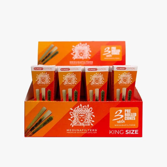 Pre-Rolled Cones HEMP mit SUNSET Edition Filtern - 32er Display