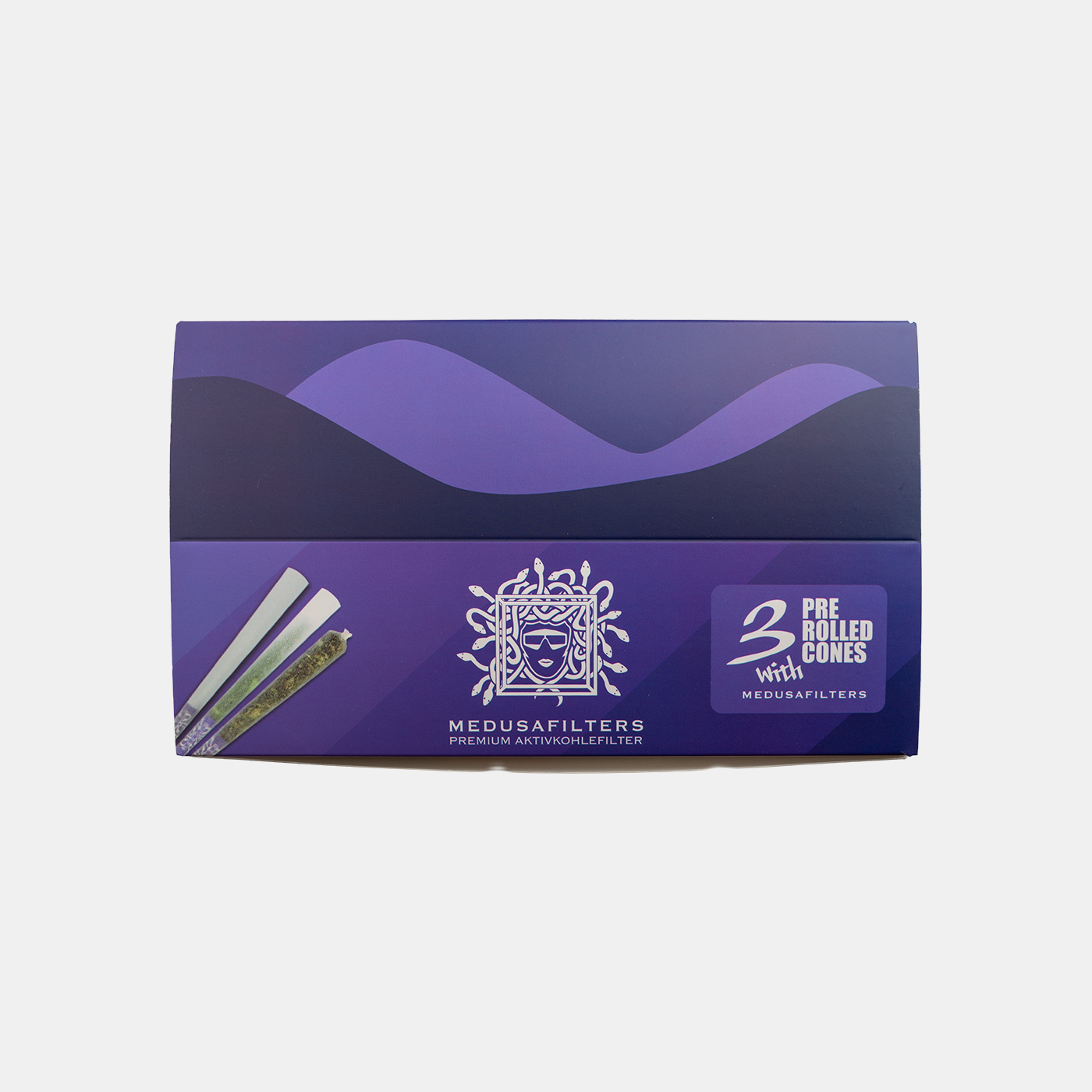 3er Pre-Rolled Cones BLEACHED mit VIOLET Edition Filtern - 32er Display