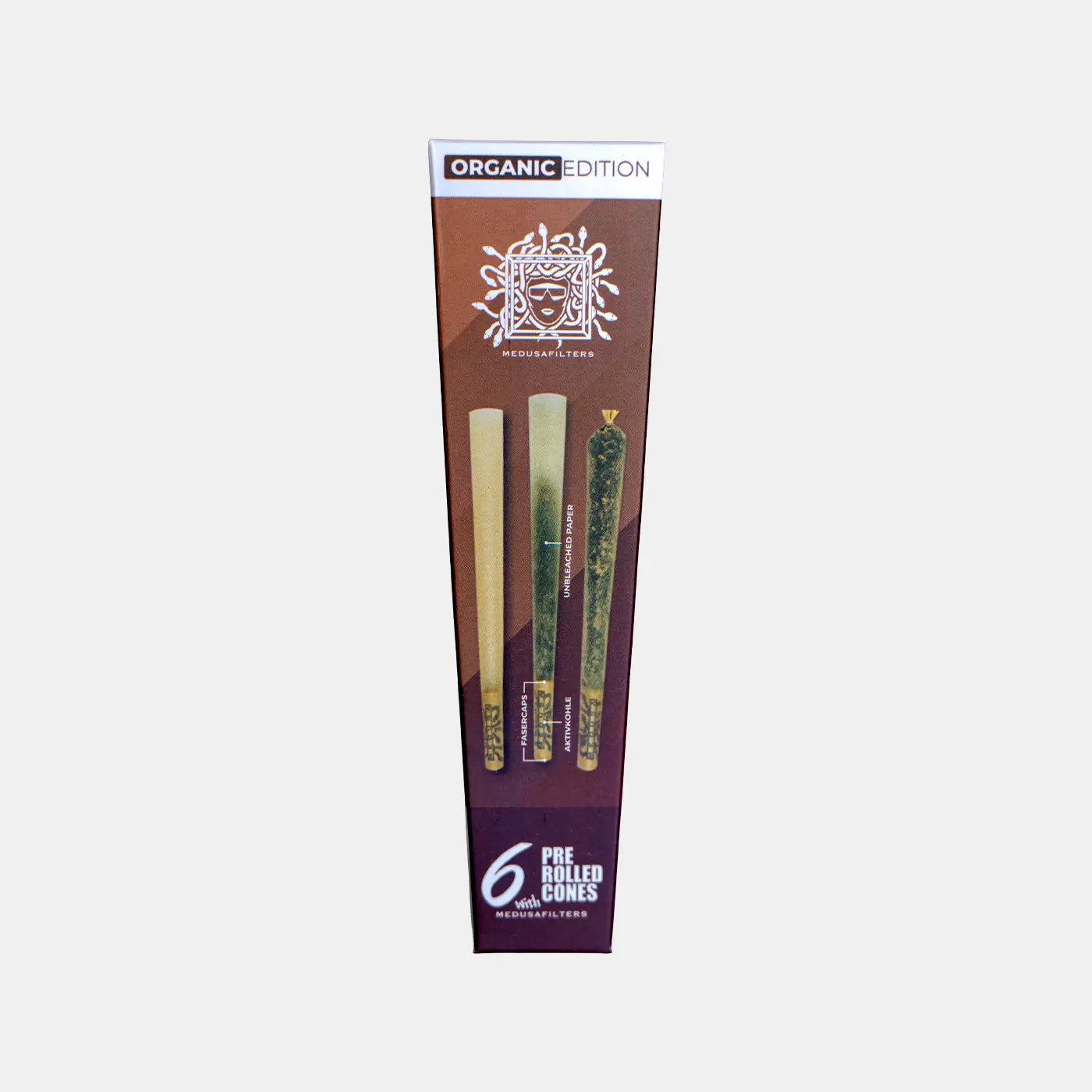 6er Pre-Rolled Cones UNBLEACHED mit ORGANIC Edition Filtern - 32er Display