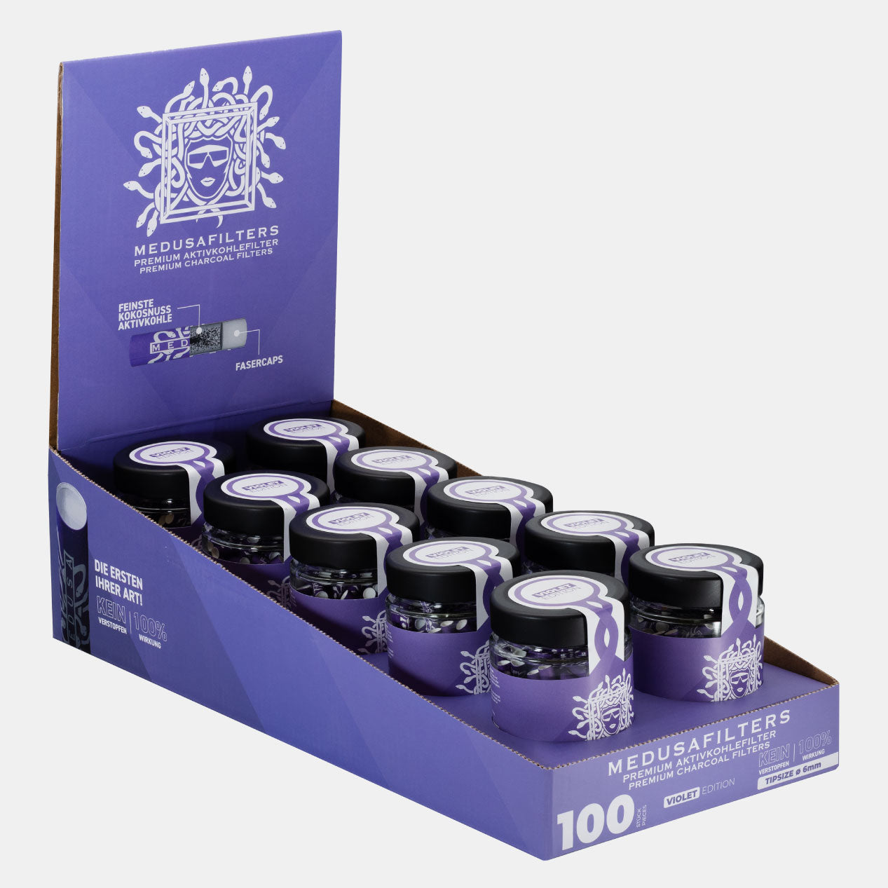 100er Glas VIOLET Edition - 10er Display