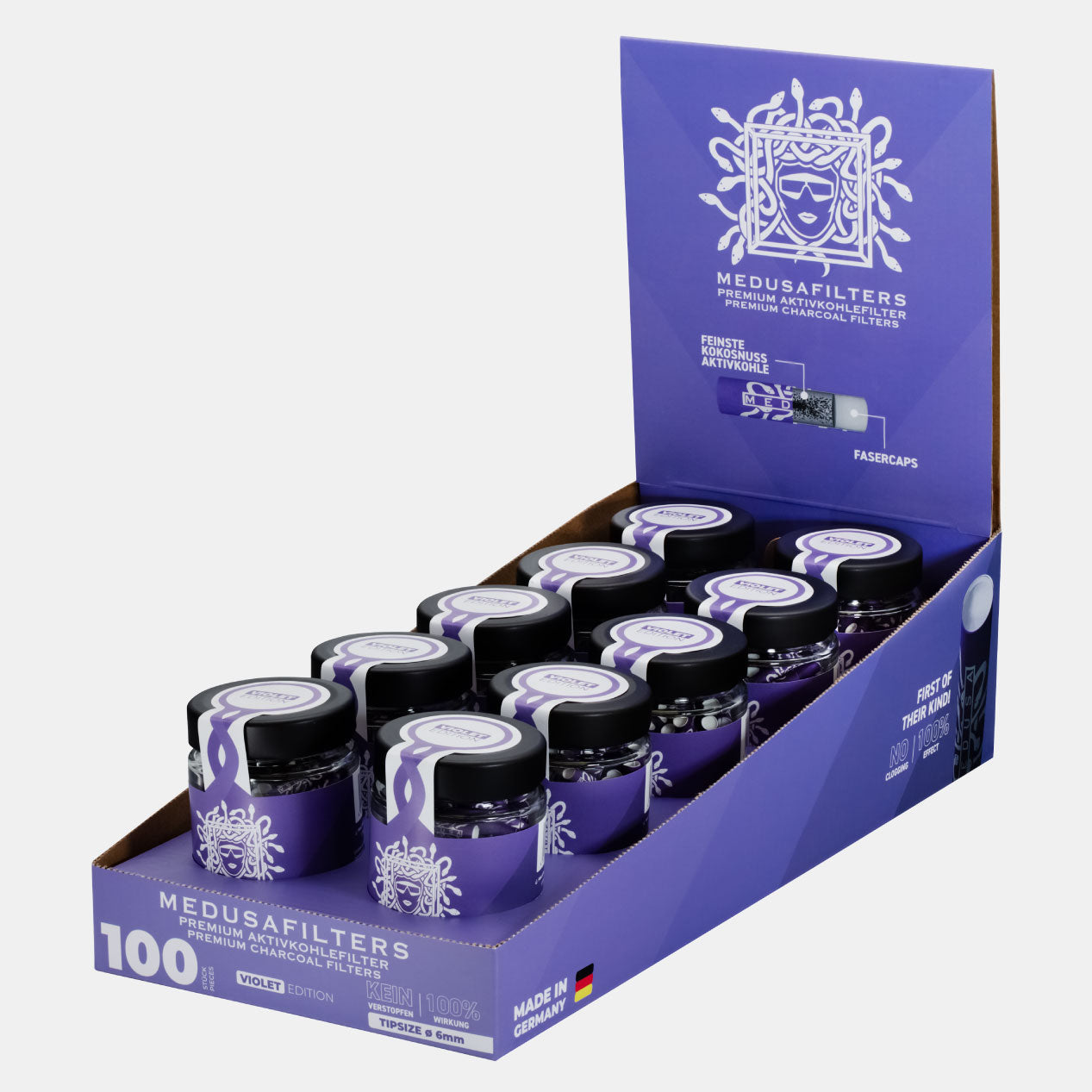 100er Glas VIOLET Edition - 10er Display