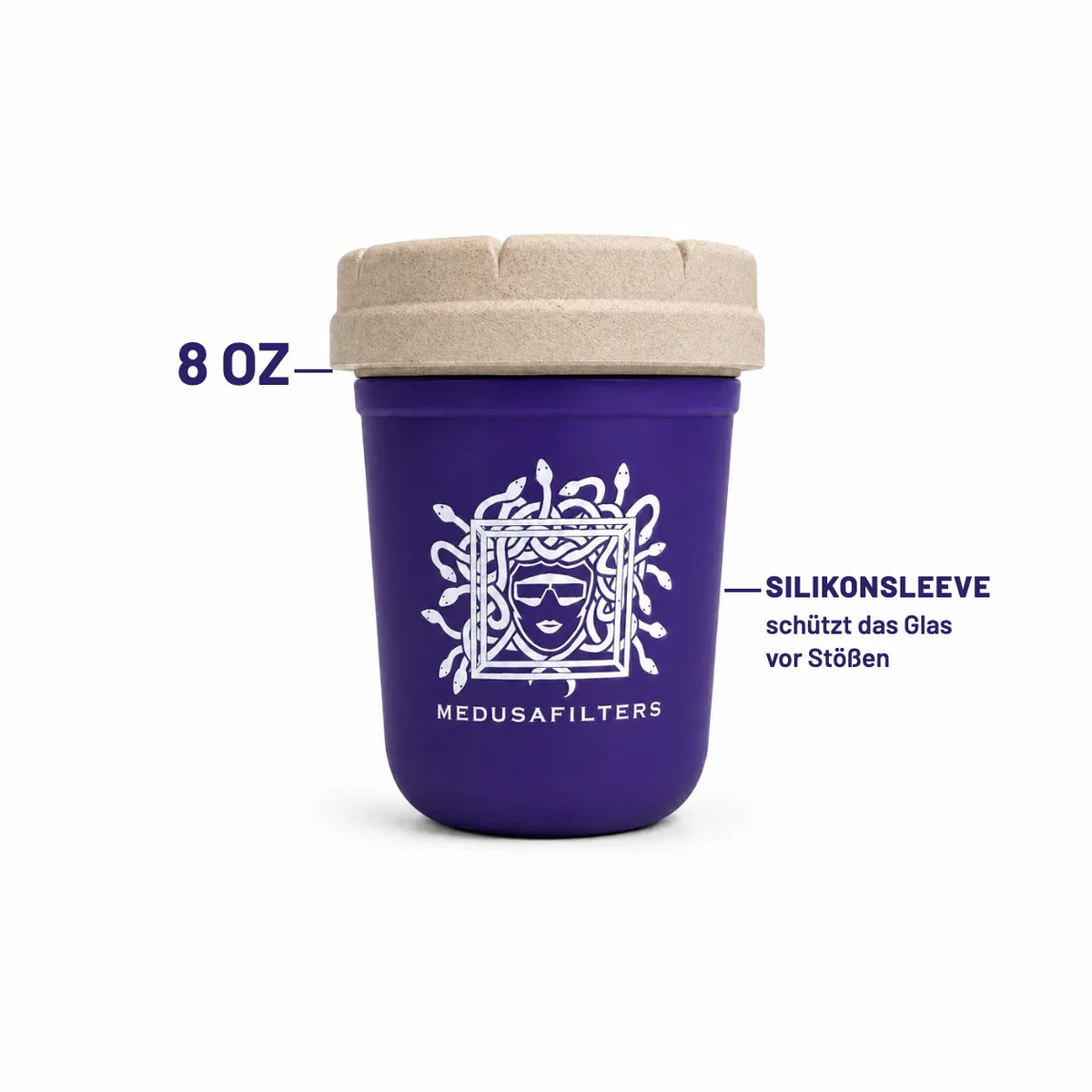 RE-STASH 8OZ VIOLET – Silikonsleeve schützt das Glas vor Stößen